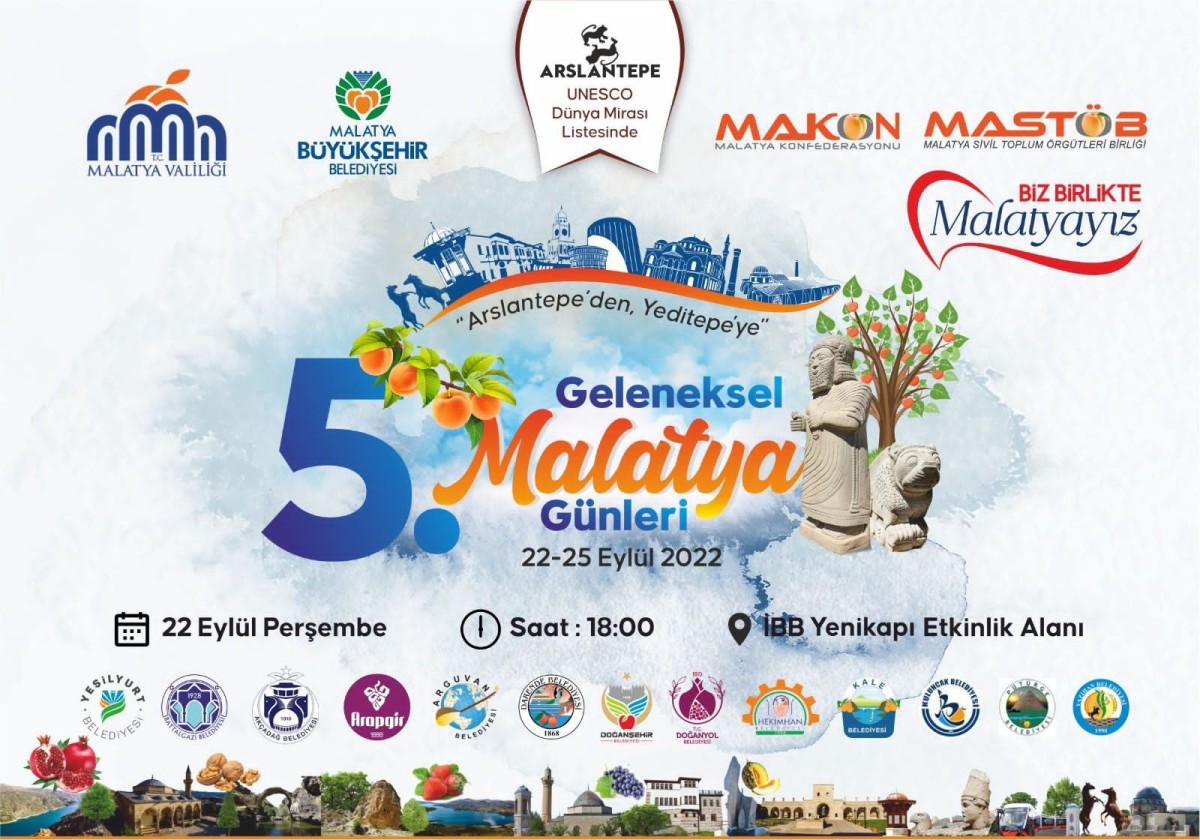 Malatya Yöresel Günleri Festivali 22-25 Eylül'de  Yenikapı’da