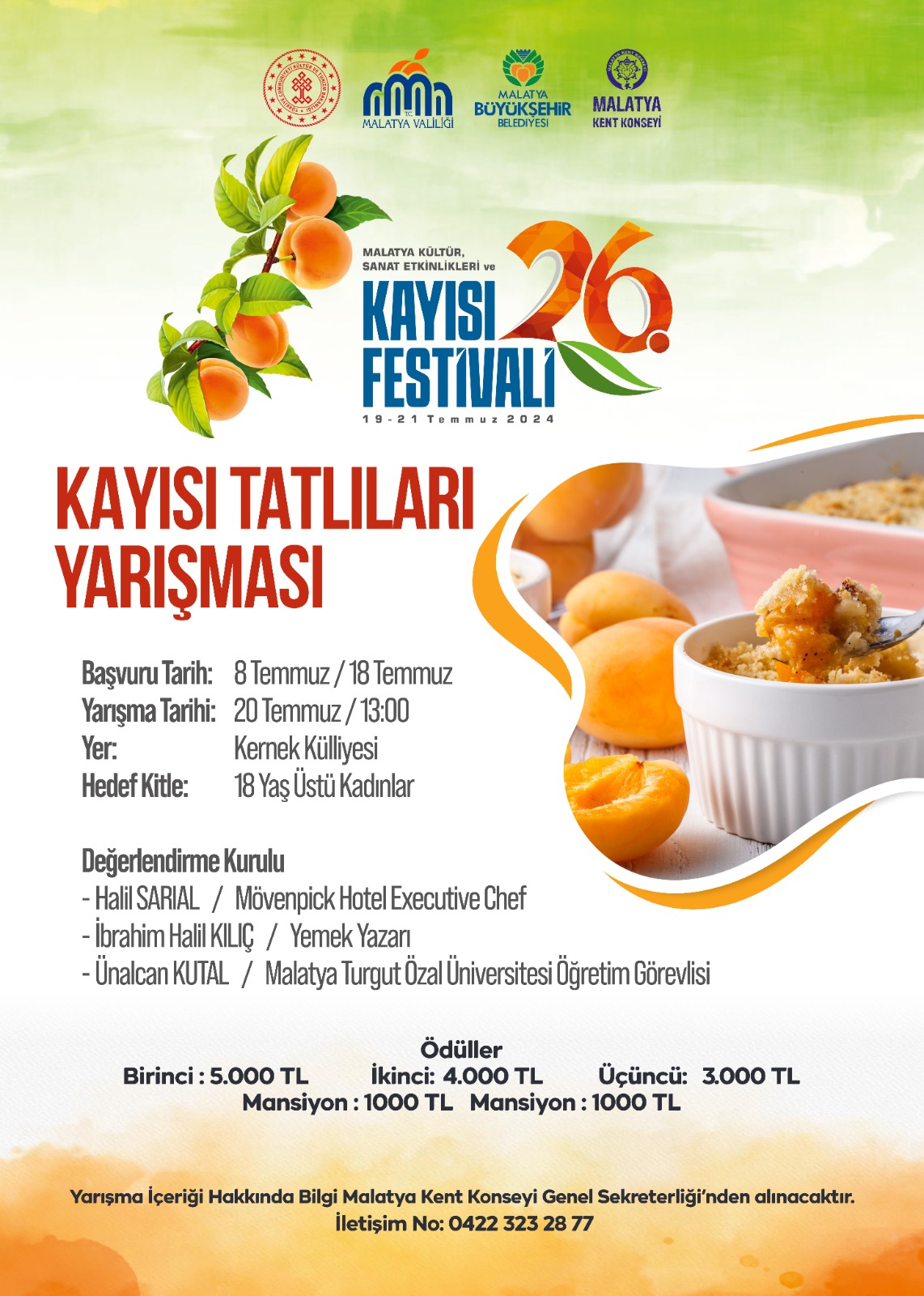 “Kayısı Tatlıları Yarışması” düzenlenecek: Başvurular Başladı