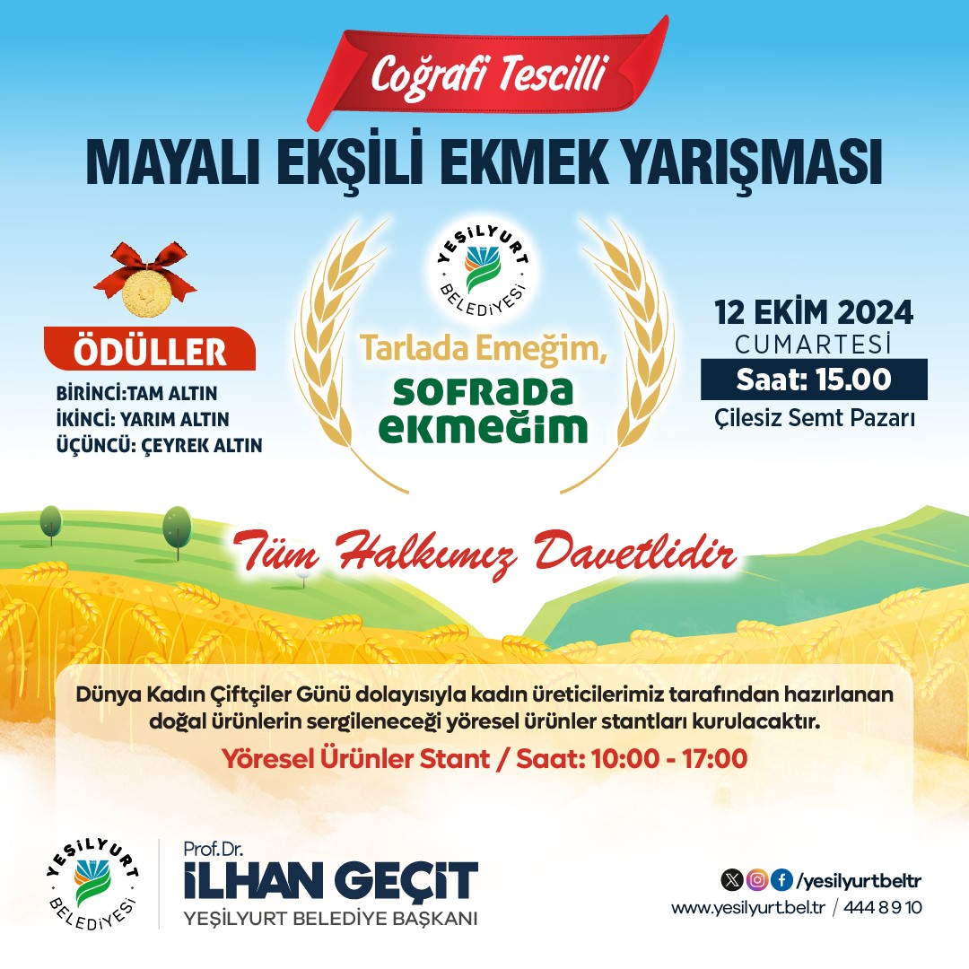 Yeşilyurt'ta ekşili ekmek yarışması düzenlenecek