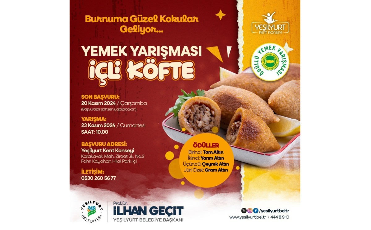Yeşilyurt’ta içli köfte yemek yarışması