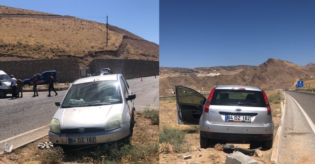 Kontrolden çıkan otomobil orta refüje çıktı: 1 yaralı
