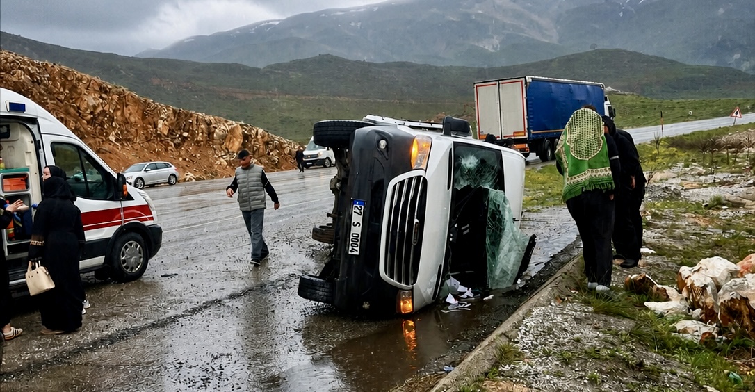  Yolcu Minibüsü Yan Yattı: 12 Kişi Yaralandı