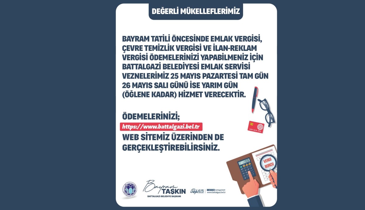 Battalgazi Belediyesi’nden Bayram Öncesi Vezne Düzenlemesi